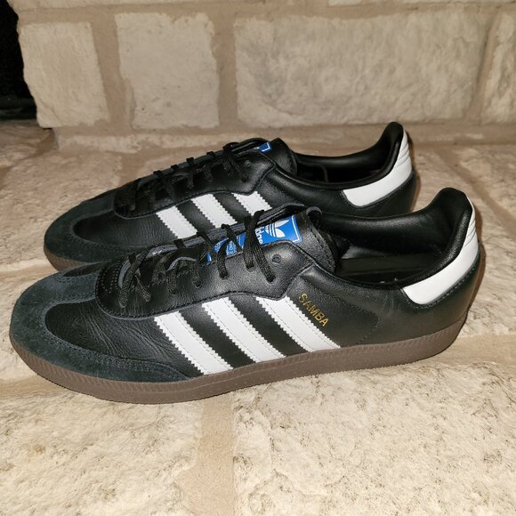 Adidas Samba Mens Size 8 OG Black White Blue Label Sneakers Shoes B75807 (#2759) main image 7